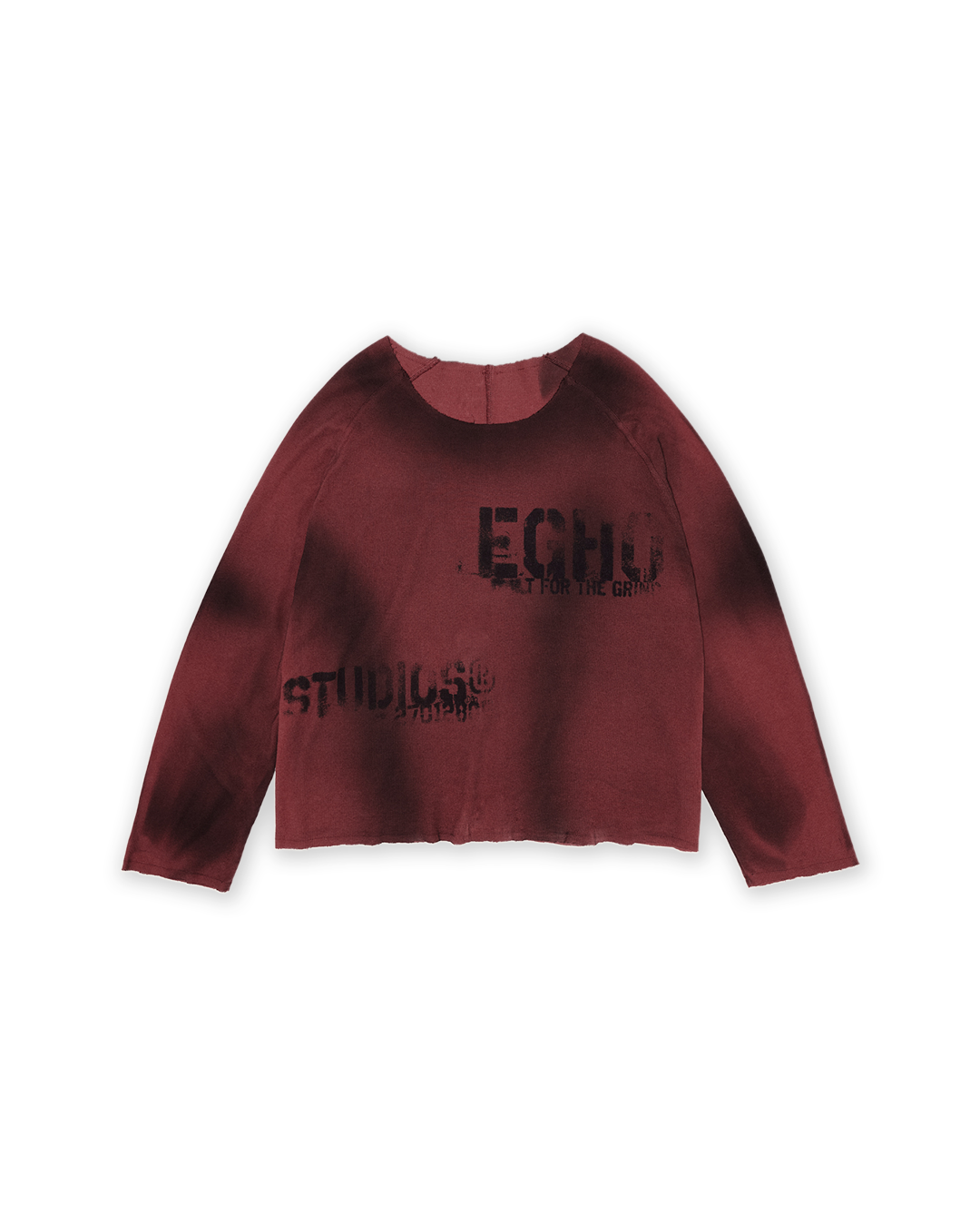 Burgundy 'Stencil' Long Sleeve