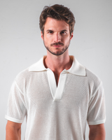 White Tricot Polo