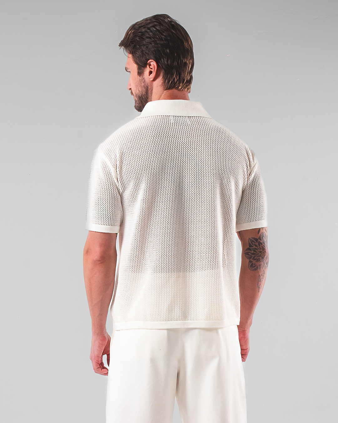 White Tricot Polo