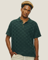 Green Checked Tricot Polo