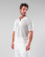 White Tricot Polo