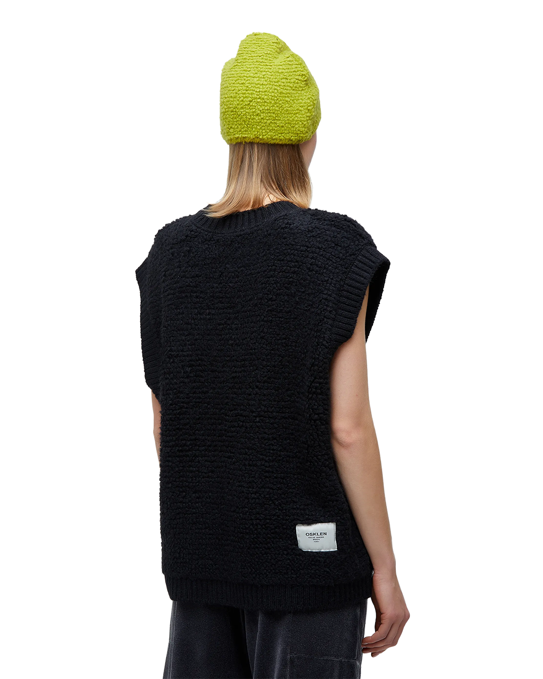 Black Furry Tricot Vest