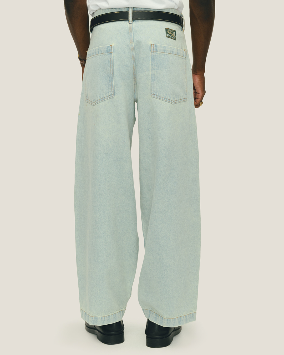 Blue Washed Balloon Denim Pants