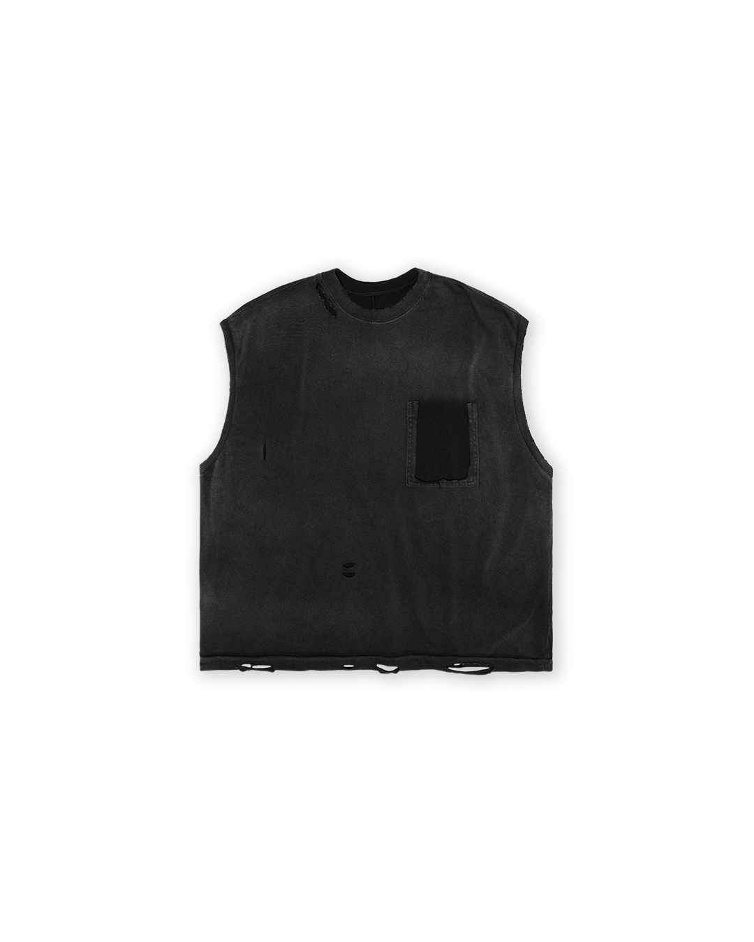Black Washed 'Trashed' Tank Top