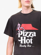 Black Faded 'Pizza Hot' Tee