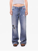 Washed Blue 'Bunny' Flare Pants