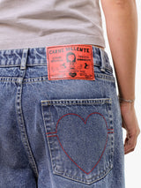 Washed Blue 'Bunny' Flare Pants