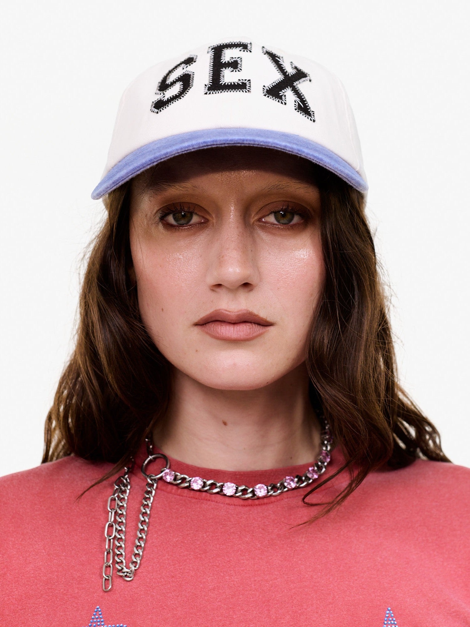 White & Blue Faded 'Sex Wins' Cap