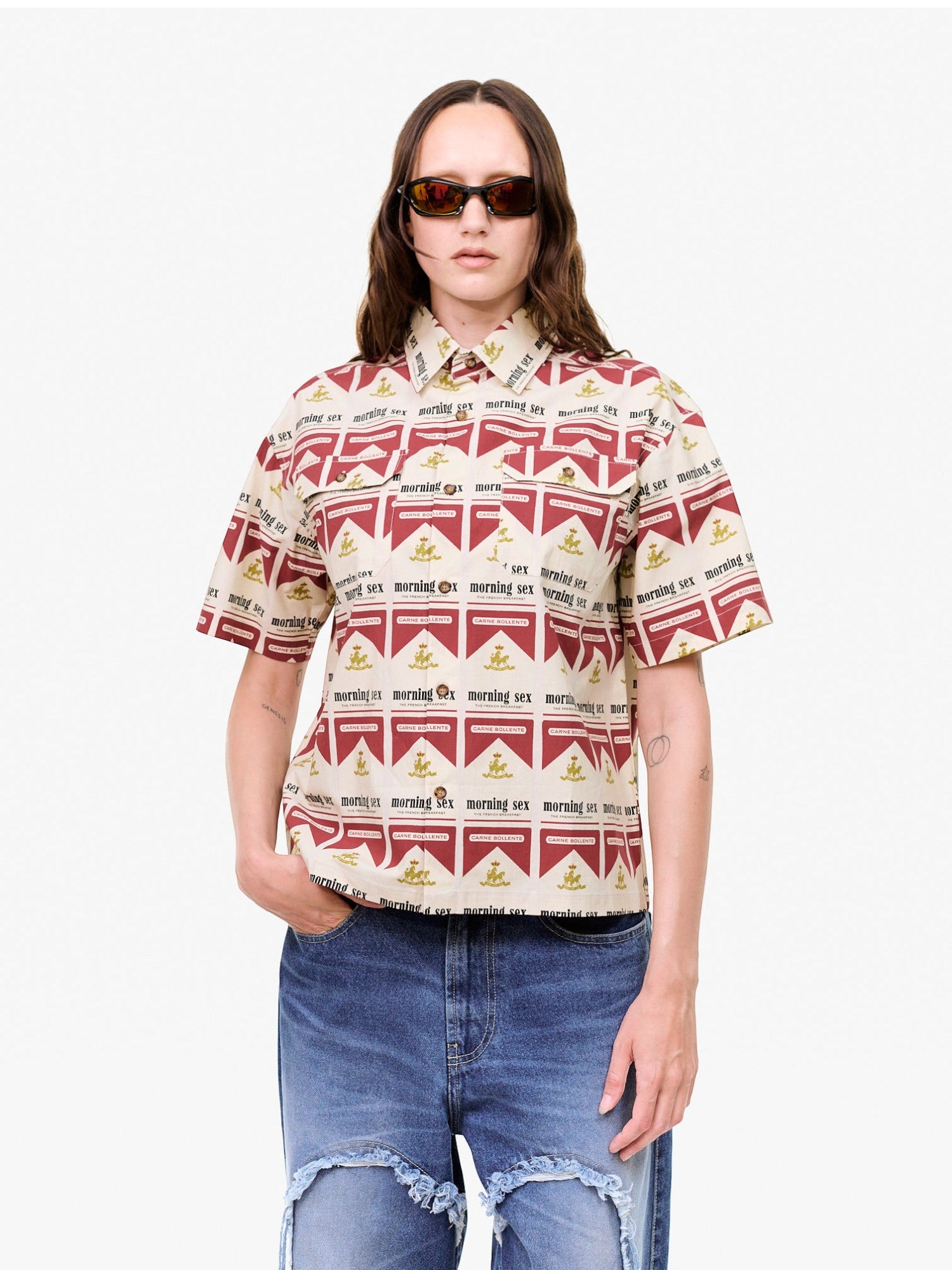 White & Red 'Smoking Hot' Shirt