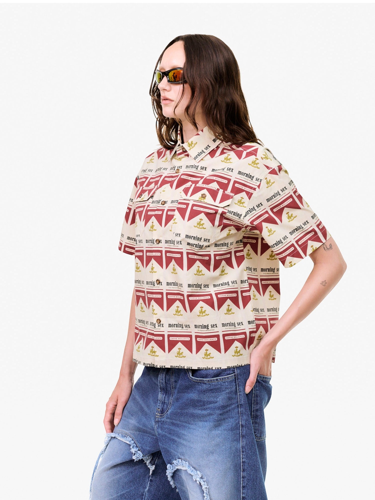White & Red 'Smoking Hot' Shirt