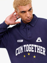 Navy 'Team Carne Forever' Longsleeve Polo