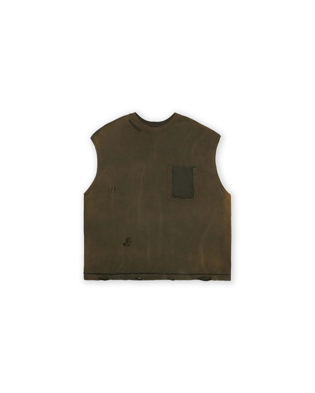 Olive 'Trashed' Tank Top
