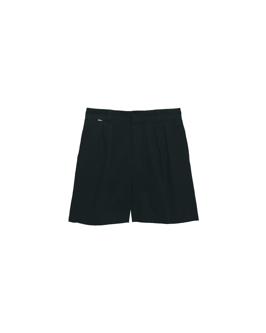 Black Double Pleat Tailoring Shorts