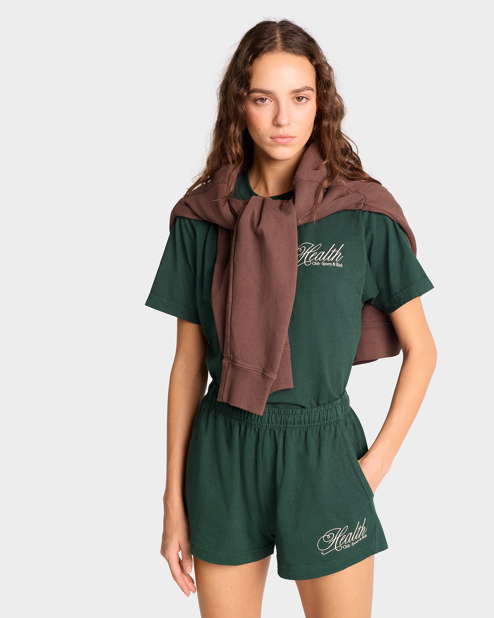 Green Health Script Disco Shorts