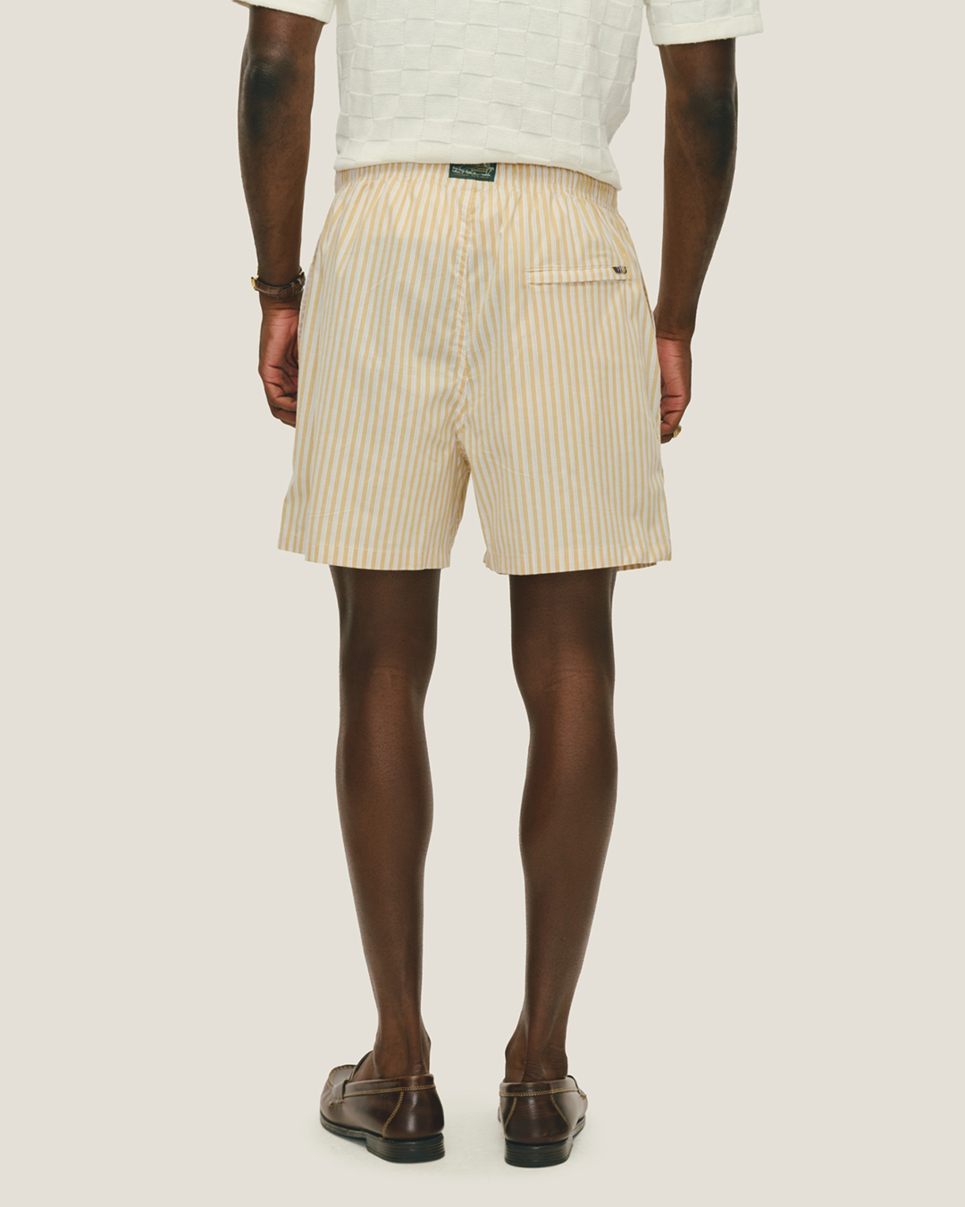 Yellow & White Striped Boxer Shorts