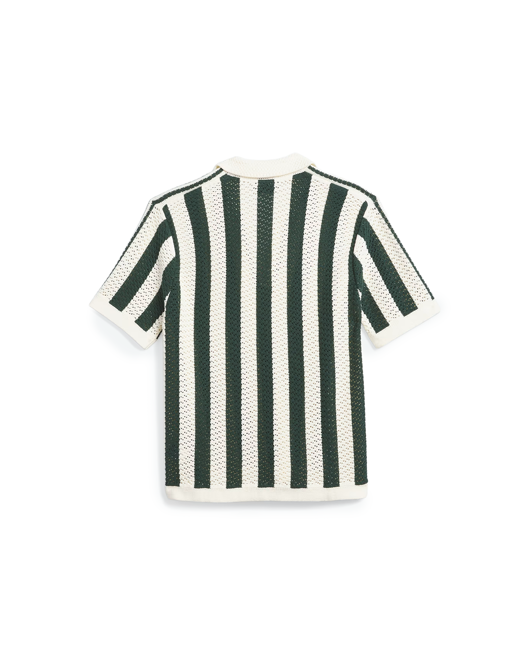 Green/Cream Piqué Knit Striped Polo x CLOT