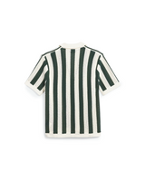 Green/Cream Piqué Knit Striped Polo x CLOT