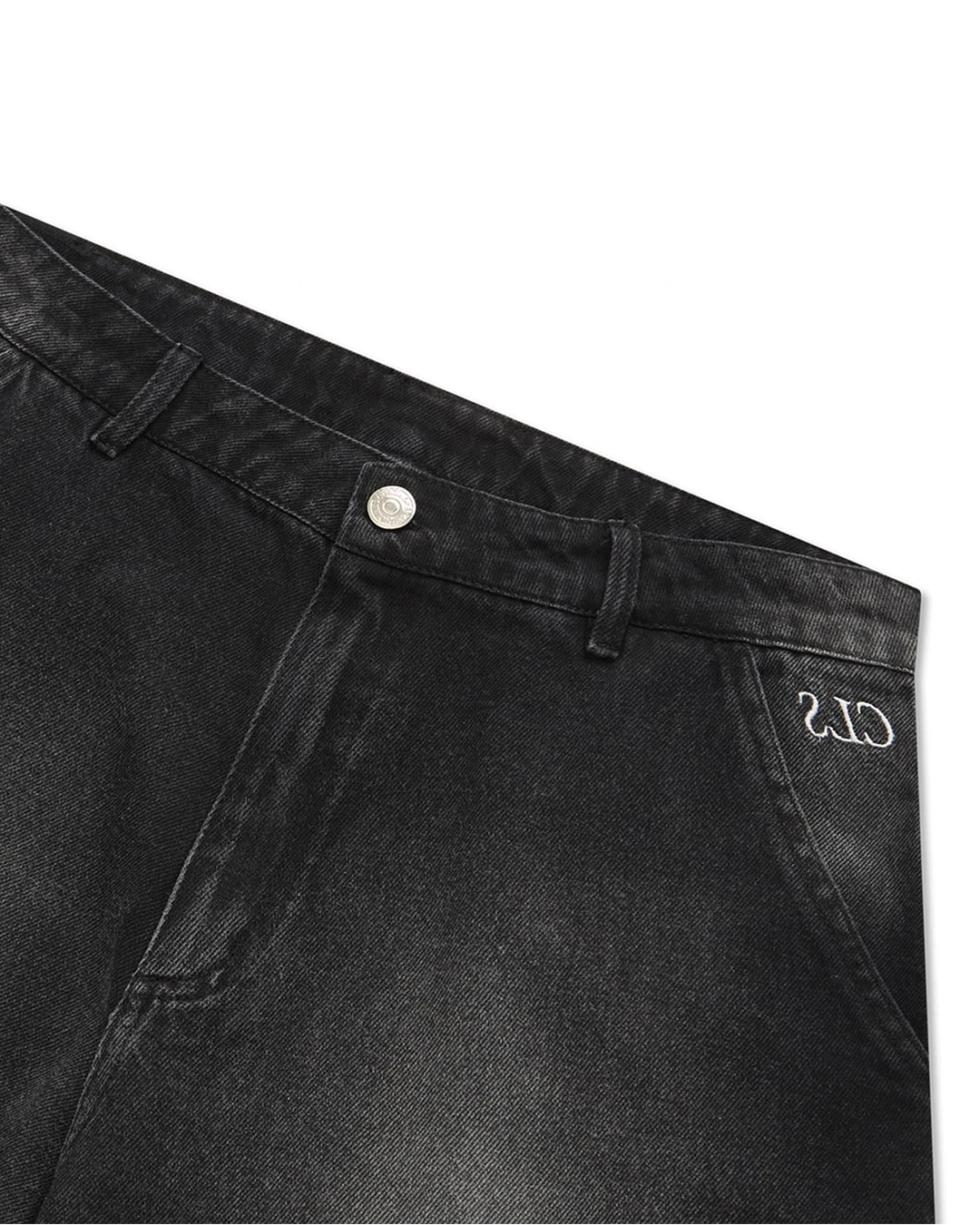 Black Stonewash Baggy Pants