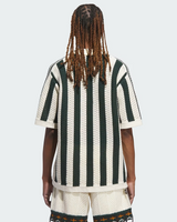 Green/Cream Piqué Knit Striped Polo x CLOT