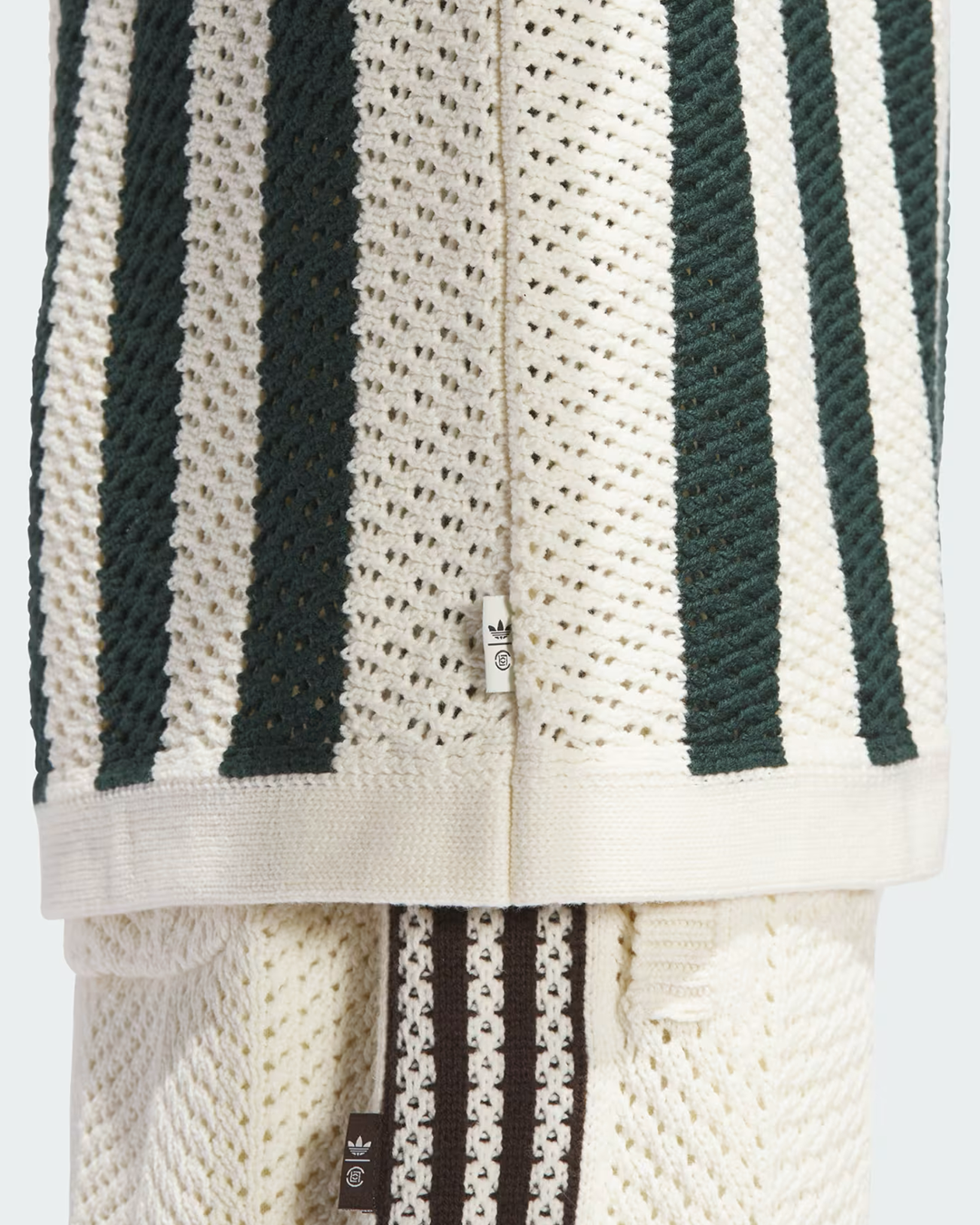 Green/Cream Piqué Knit Striped Polo x CLOT