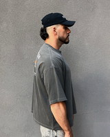 Washed Black Contemporary Oversized Boxy Tee