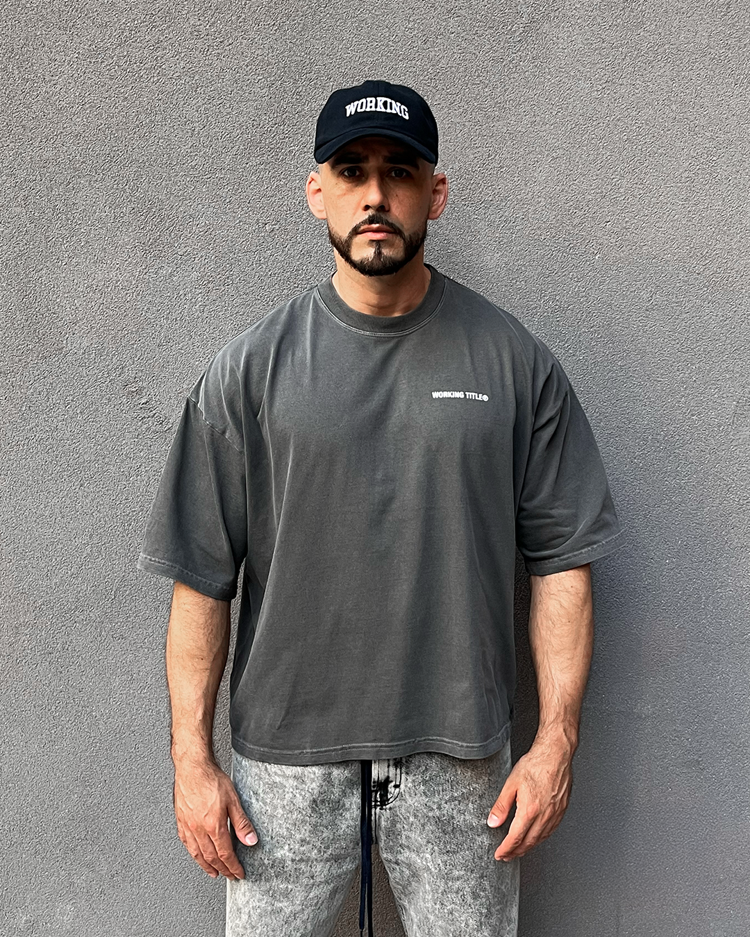 Washed Black Contemporary Oversized Boxy Tee