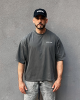 Washed Black Oversized Boxy Contemporary Tee