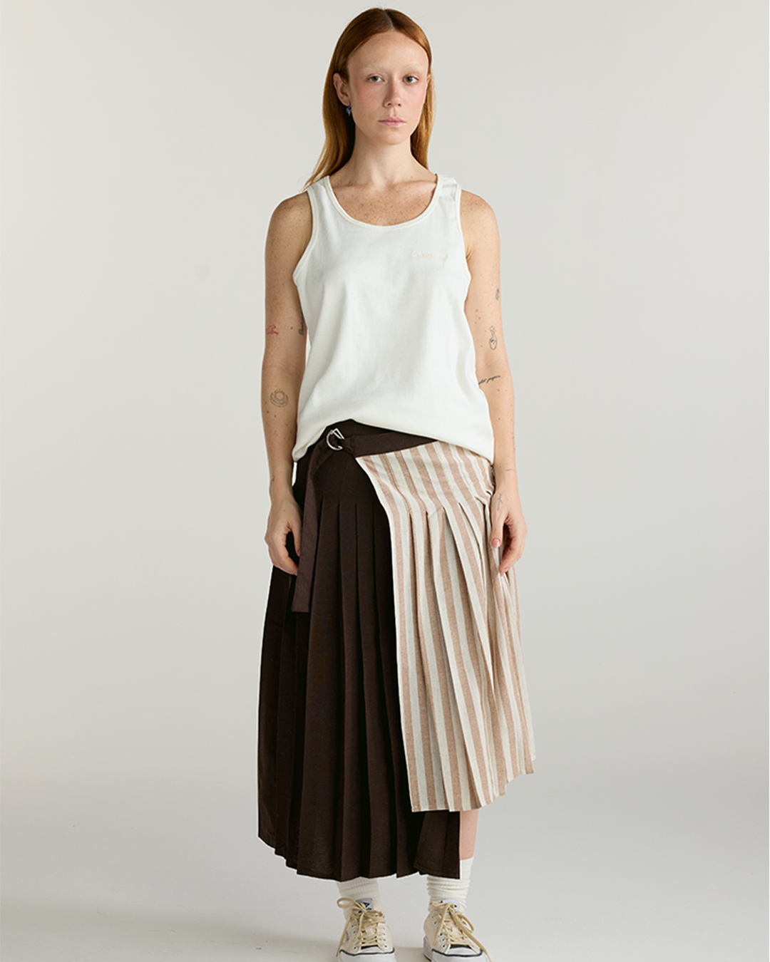 Off White Standard Ribbed Tank
