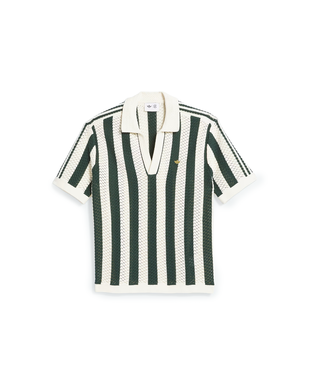 Green/Cream Piqué Knit Striped Polo x CLOT