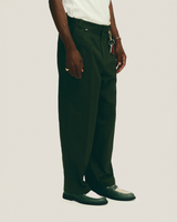 Green Double Pleat Tailoring Pants