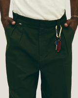 Green Double Pleat Tailoring Pants