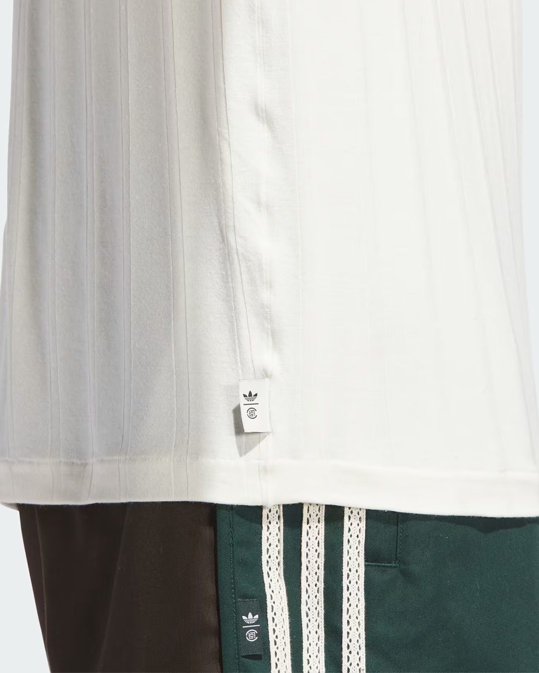 Cream White/Green Rib Tee X CLOT