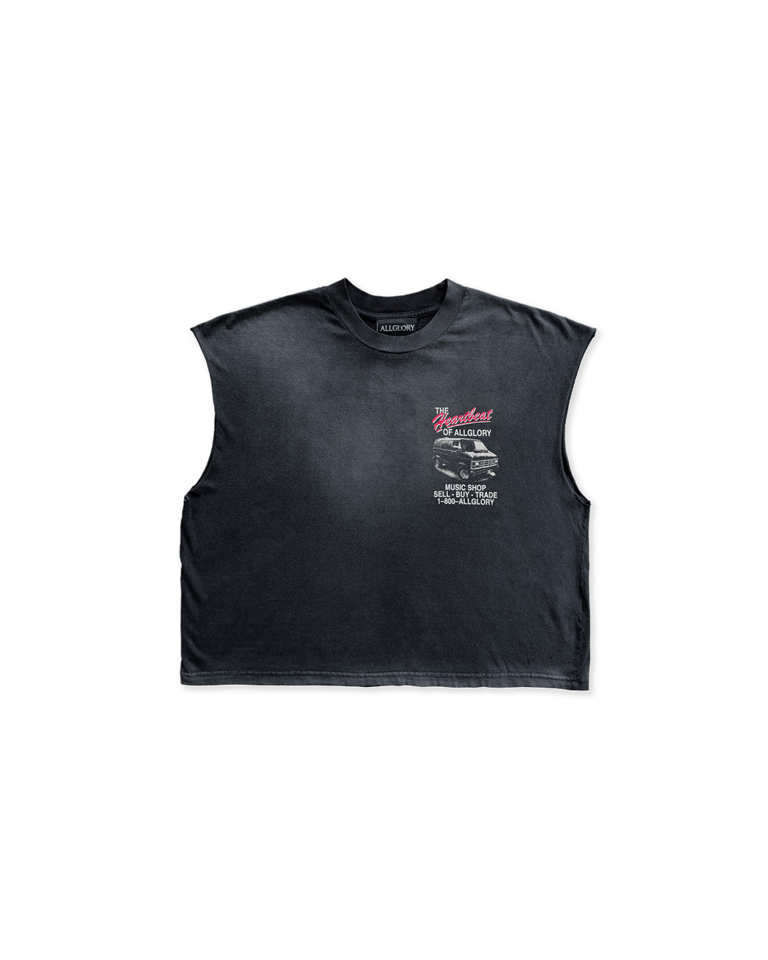 Black Washed 'Heartbeat' Tank Top