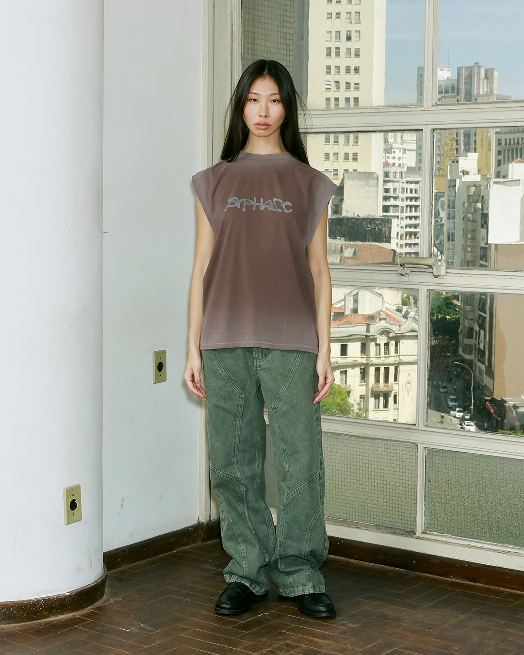 Stoned Brown Sketch Tank Top