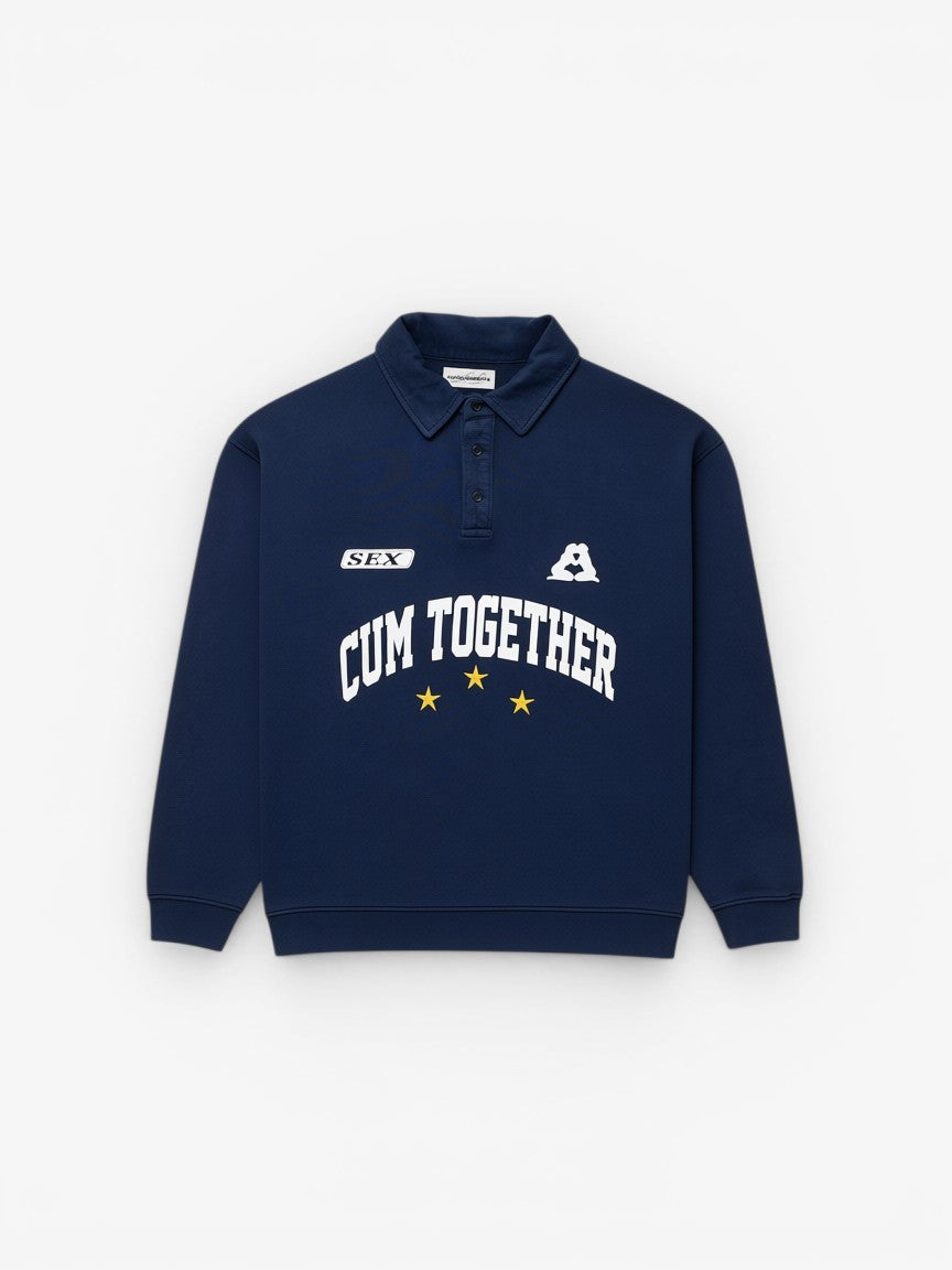 Navy 'Team Carne Forever' Longsleeve Polo