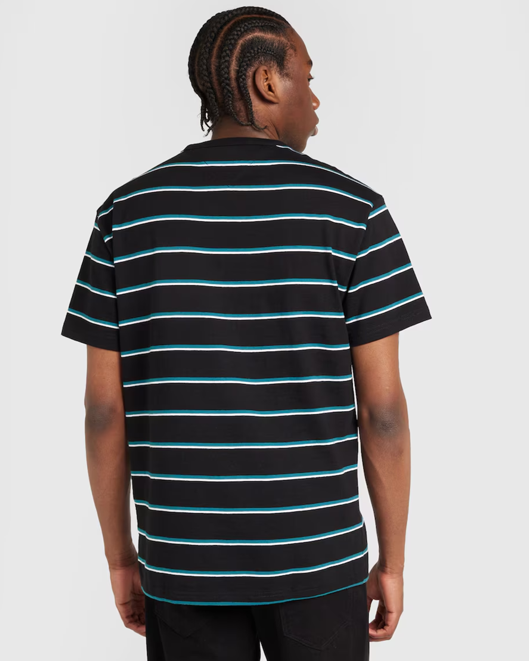 Black Easy Striped Tee