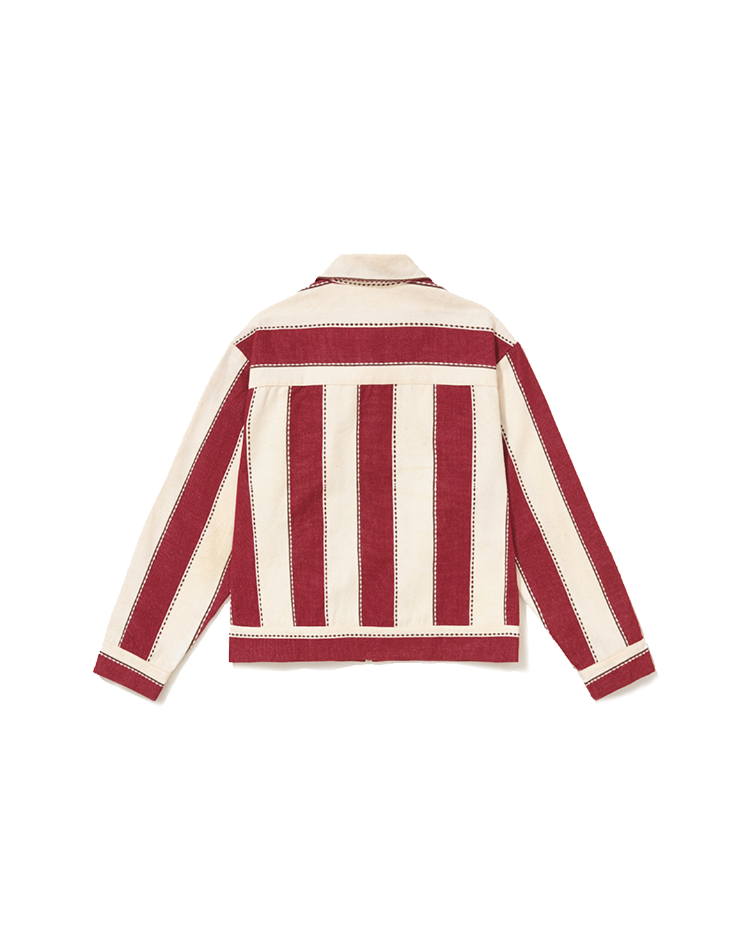 Red & White Jacquard Striped Jacket