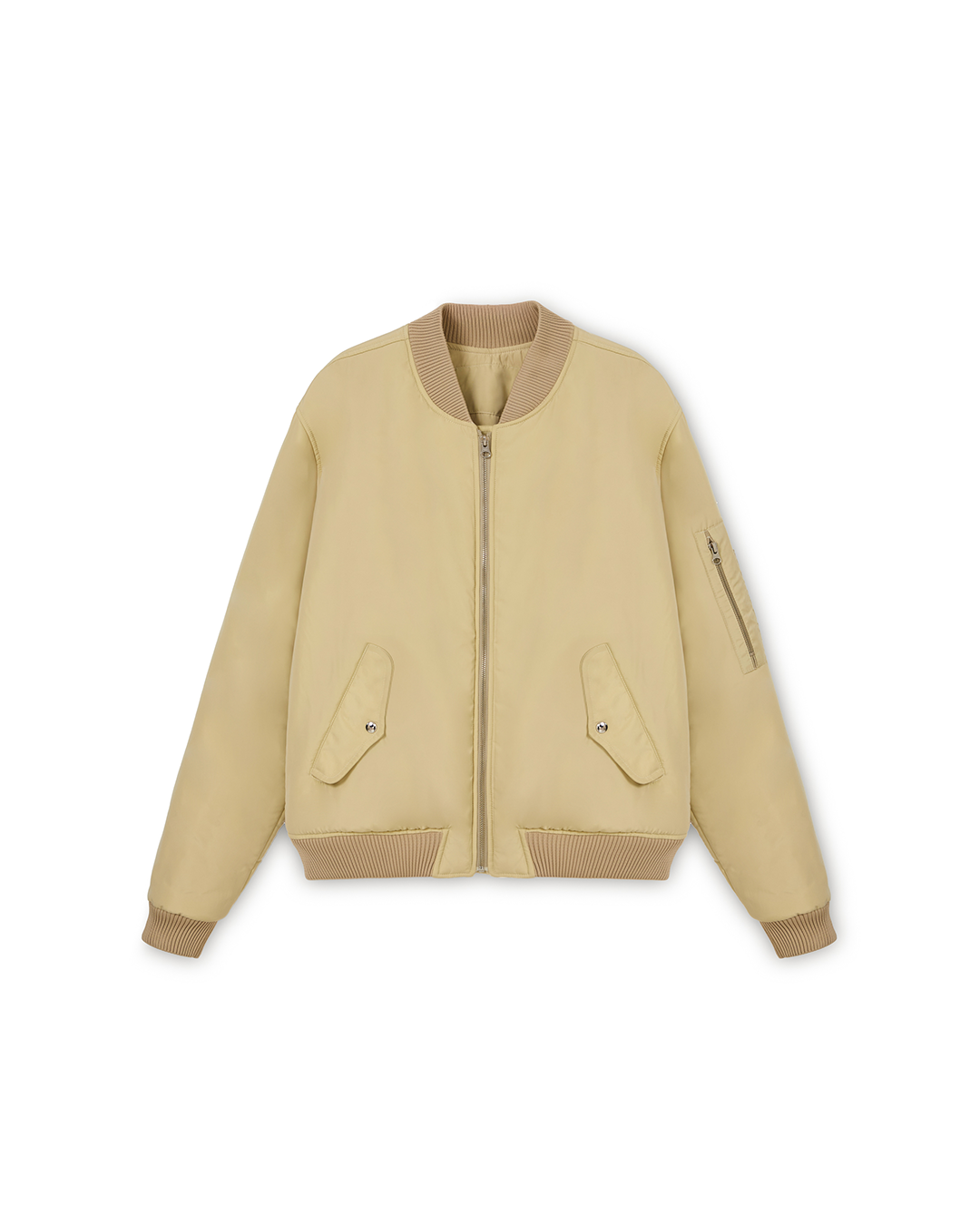 Light Beige Bomber Jacket
