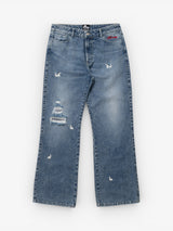 Washed Blue 'Bunny' Flare Pants