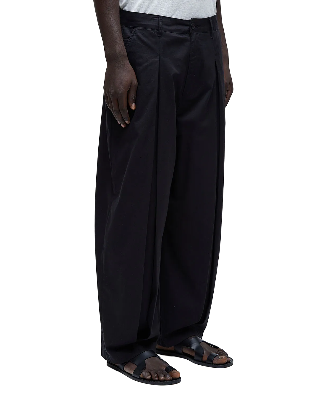 Black Fold Paper Pants