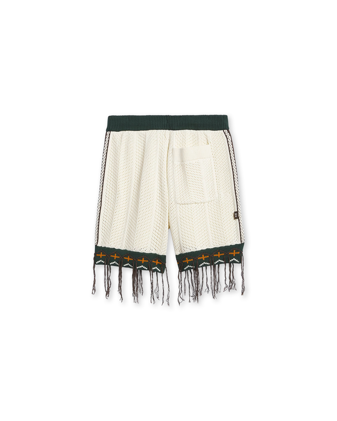 Cream White/Green Knit Shorts X CLOT