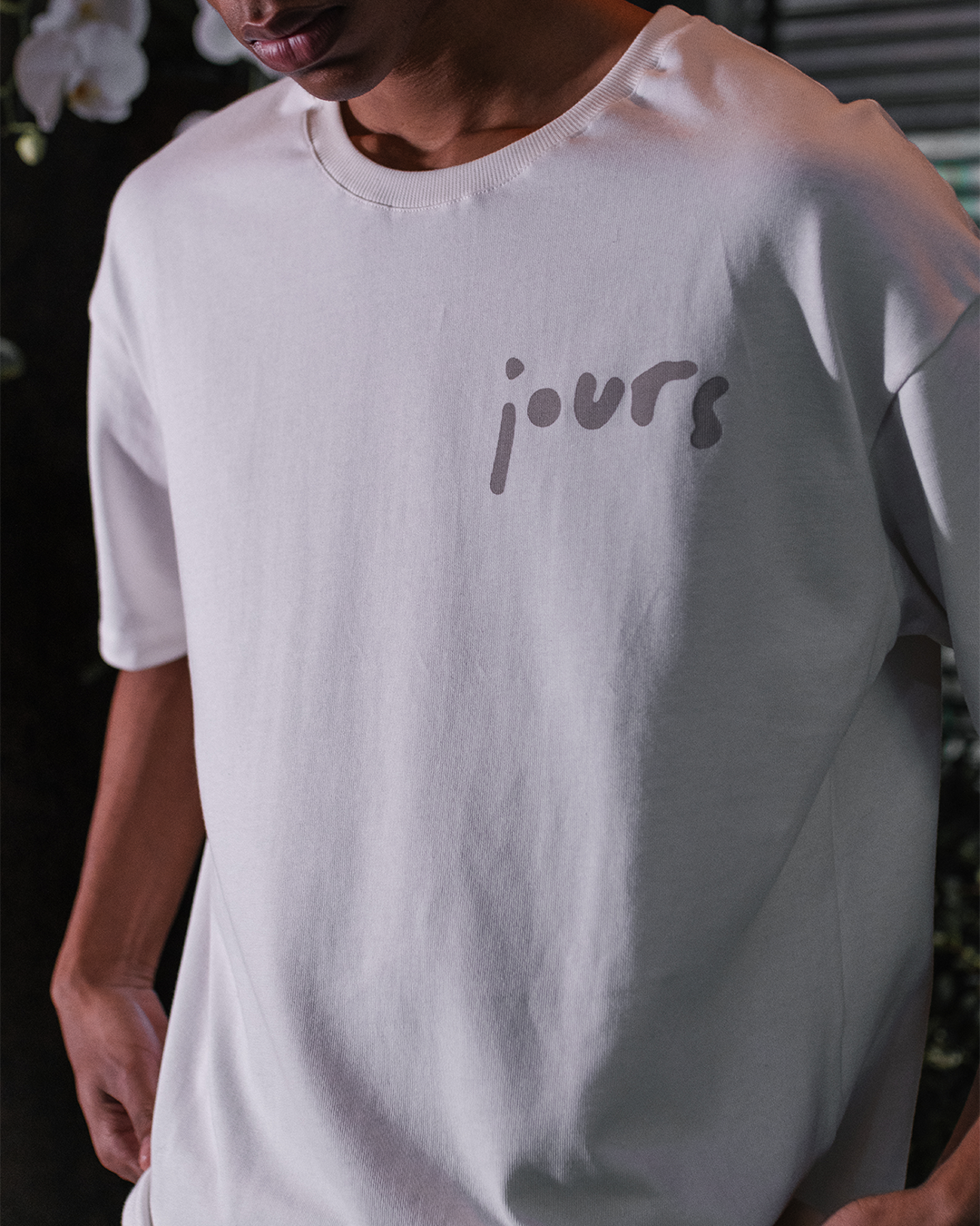 White 'Merci' Oversized Tee