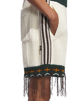 Cream White/Green Knit Shorts X CLOT
