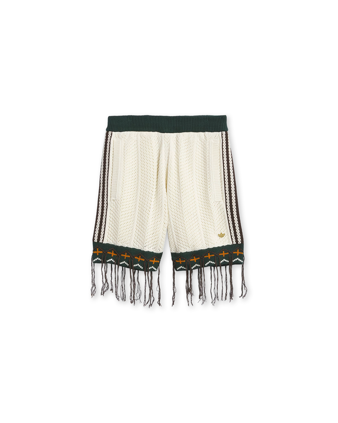 Cream White/Green Knit Shorts X CLOT