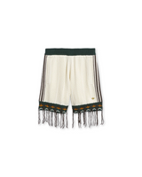 Cream White/Green Knit Shorts X CLOT