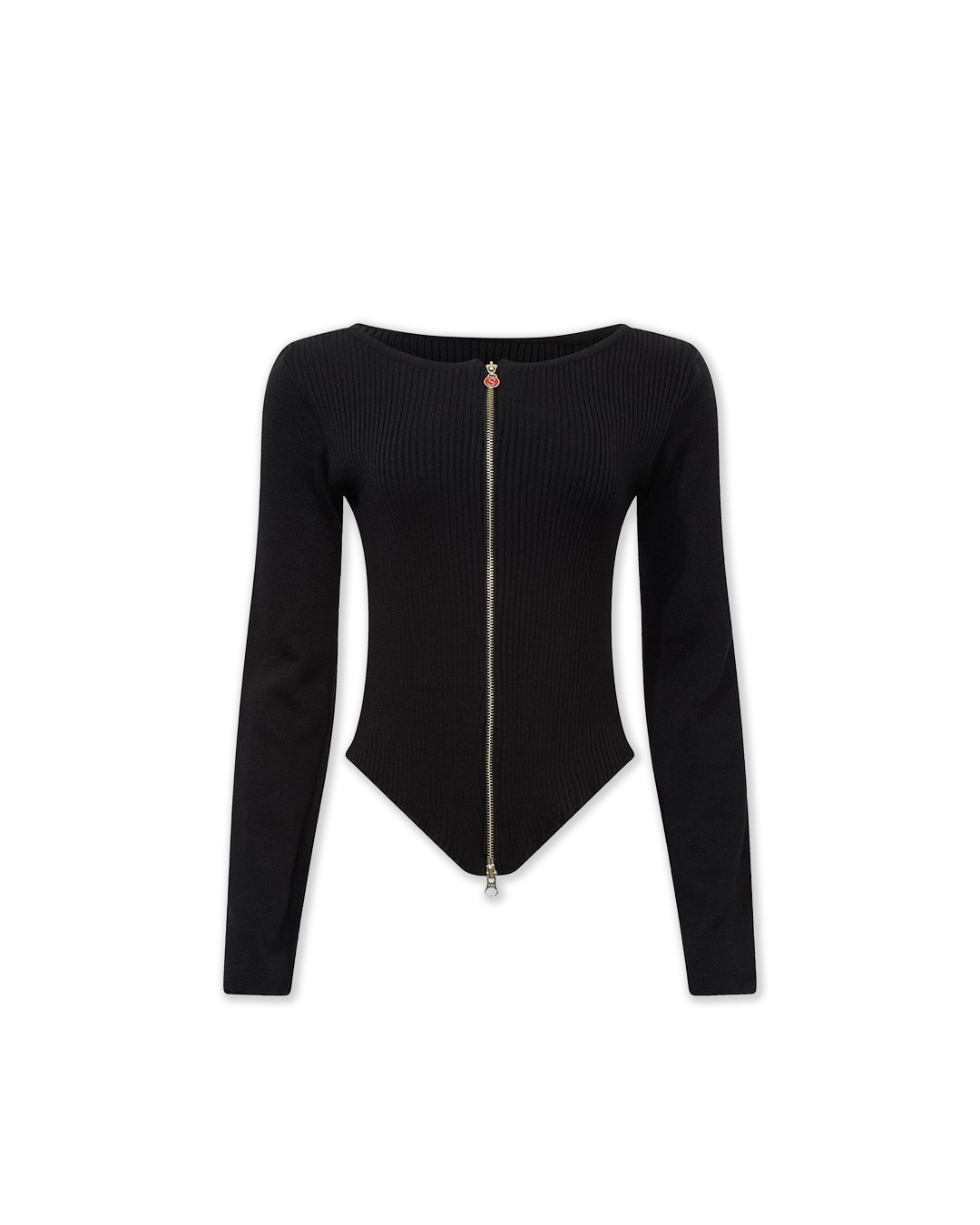 Black Knit Zip Jacket