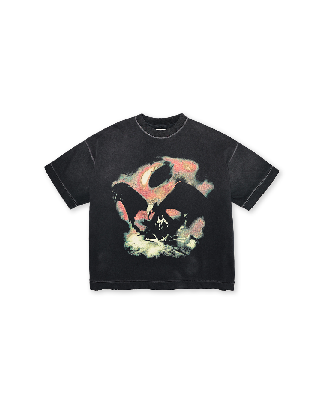 Black Washed 'Deathbird' Boxy Tee