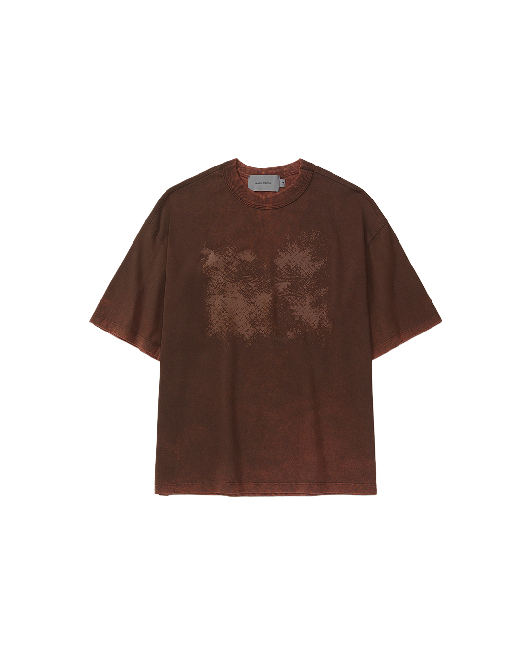 Brown Washed 'Particulas' Boxy Tee