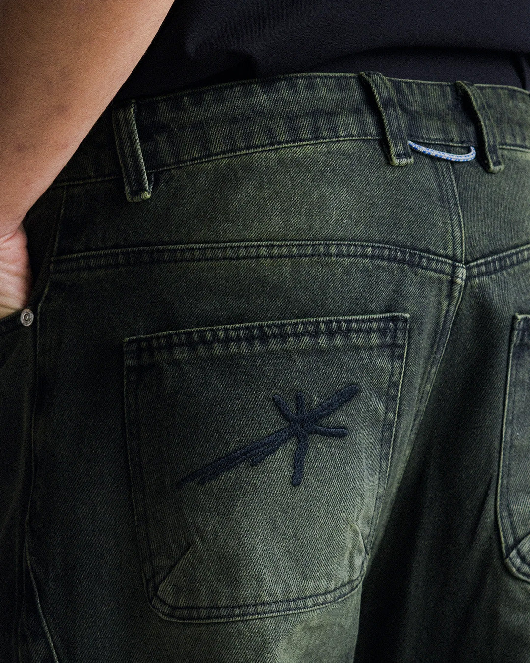 Acid Black 'Side Dart' Baggy Pants