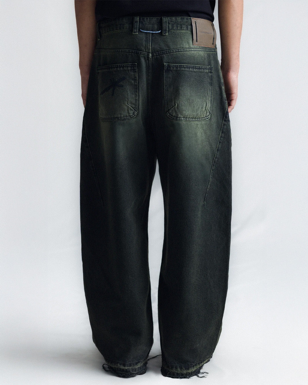 Acid Black 'Side Dart' Baggy Pants